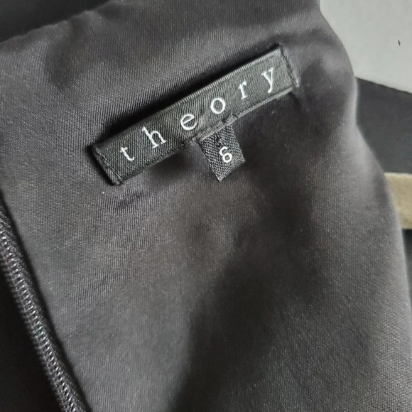 Theory Black Sheath Sleeveless Wool Dress Size 6 - Picture 5 of 9